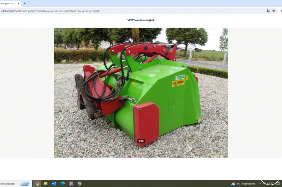 vdw MBT-go-22  Gedragen uitkuilbak met weegsysteem