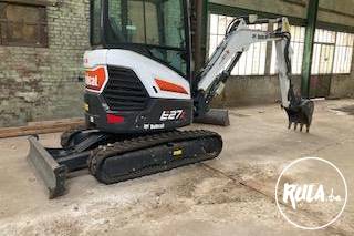  Grue Bobcat + remorque porte engin+grappin 